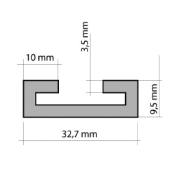 4003312H Aluminijski profil 2,5 m za bočno brtvljenje platforme